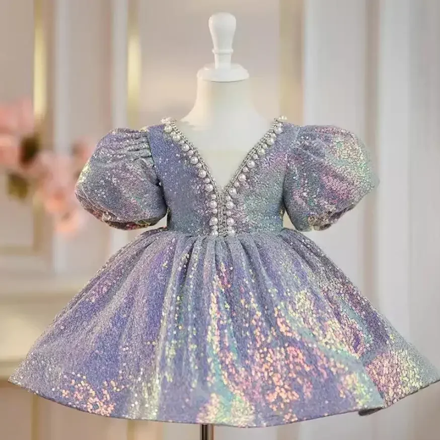 

Детское подиумное бальное платье принцессы на свадьбу, день рождения, платье с блестками для девочек, Vestidos Para Niñas, платья подружки невесты