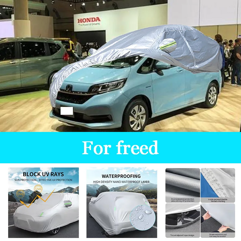 

Car Cover Outdoor Full Exterior Snow Cover Sunshade Waterproof Dustproof Protection with Reflective Strips for Freed