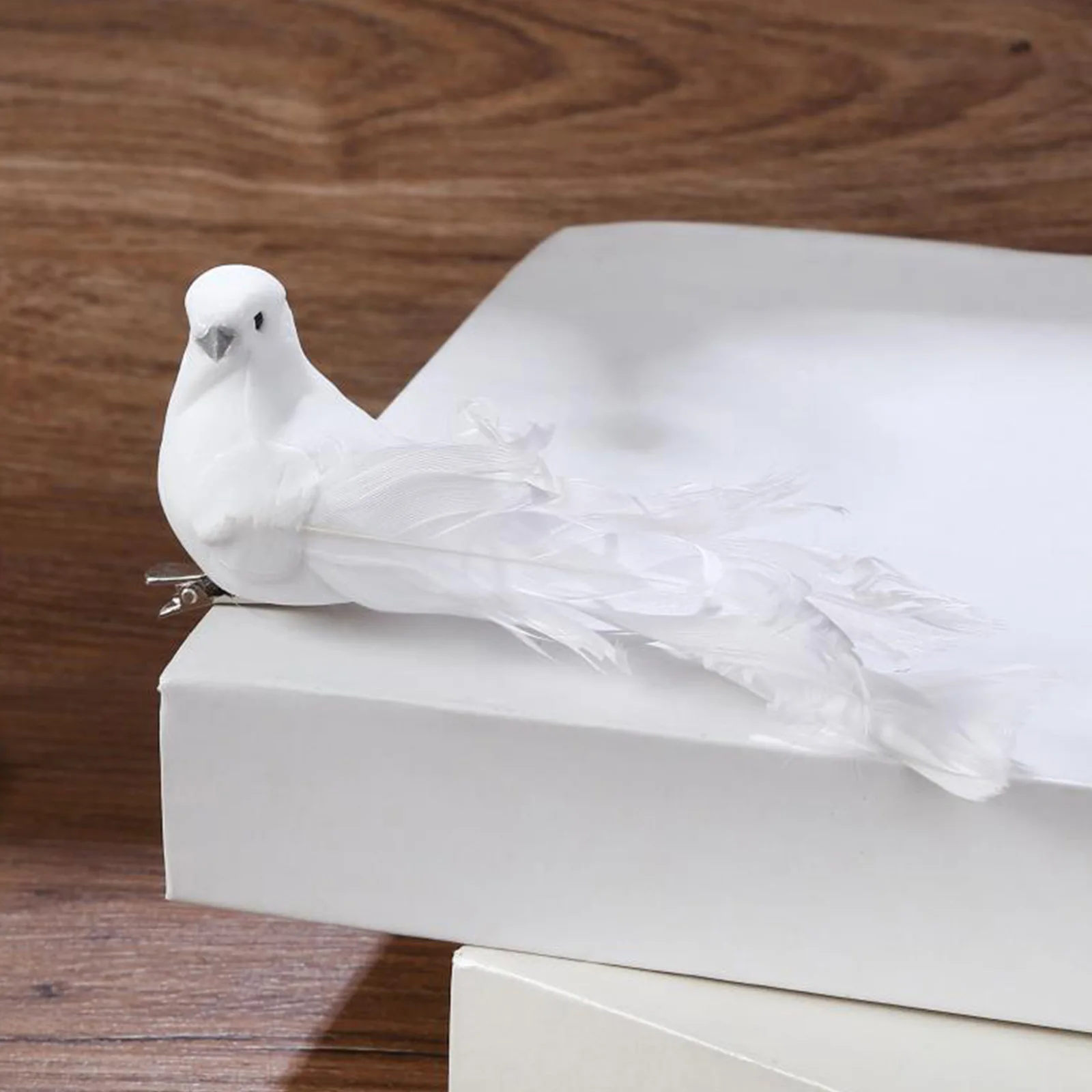 4PCS Artificial Pigeons Foam Feather Dove Lover Peace White Pigeons Garden Wedding Decortions Craft Birds Model Photo Props