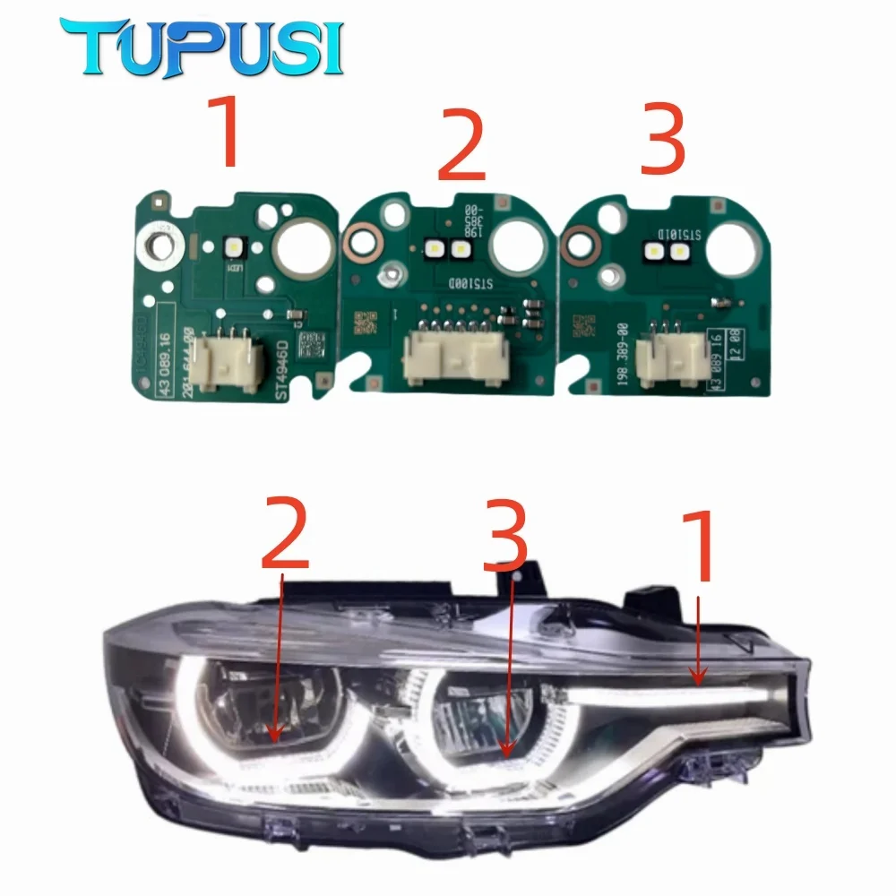 White LED Boards for 2018 2017 BMW F30 F31 F35 330i 340i LED Headlight Daytime Running Light DRL Module Lightsource Super Bright