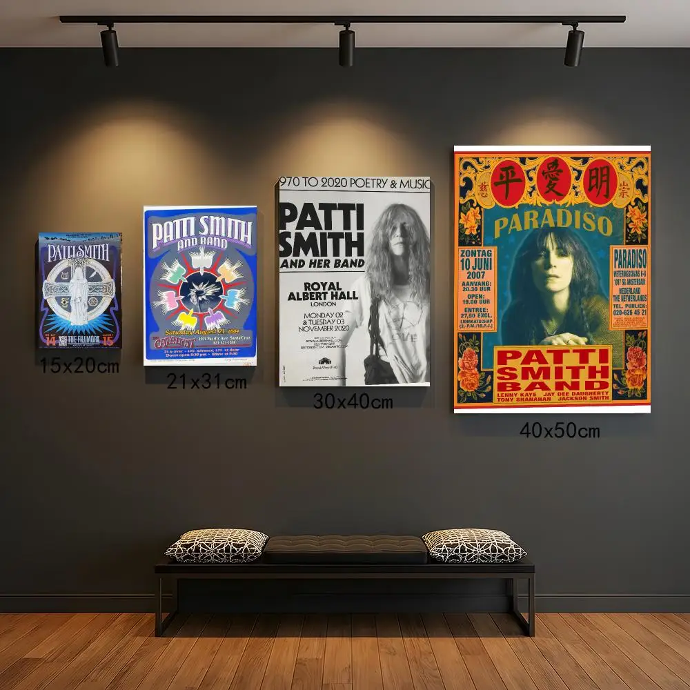band P-Patti Smith Group-P Painting Calligraphy Boho Botanical Decor for Living Room  Elegant Home Style