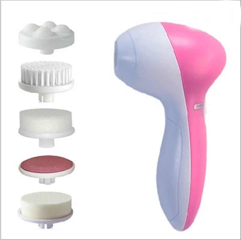 Cepillo de limpieza Facial de silicona 5 en 1, limpiador de poros profundo, masaje Facial, cuidado de la piel, impermeable