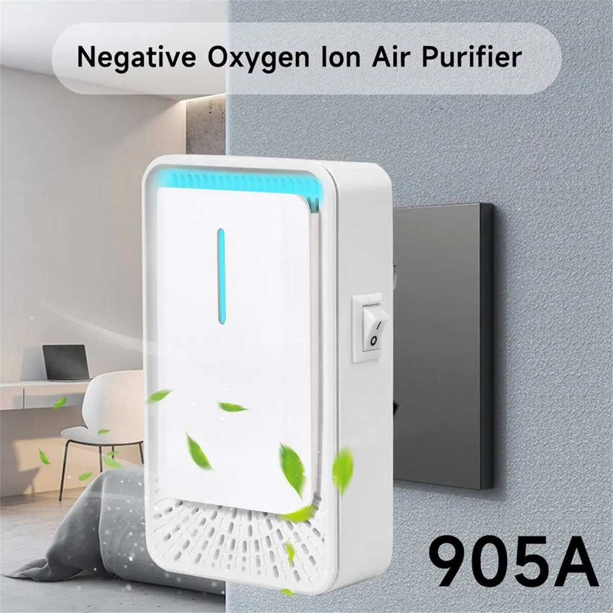 (MEOF) Quiet Mini Air Freshener-Plug in Air Ionizers 1-Pack Negative Technology Air Purifiers for Home, Office, Us Plug Black