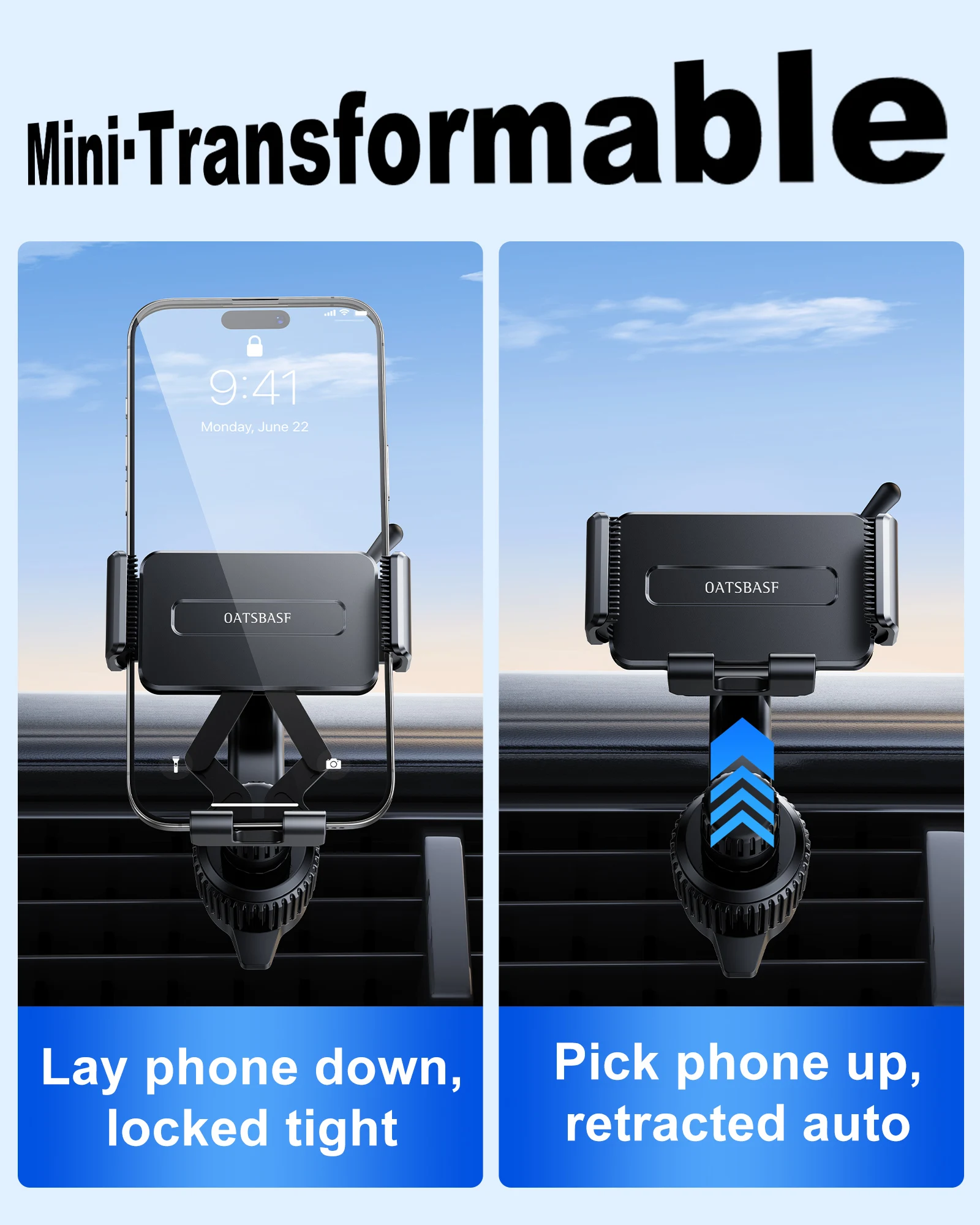 

Oatsbasf Universal Car Phone Mount Extension Arm Air Vent Phone Holder 360° Rotatable Phone Stand Aluminum Alloy Car Bracket