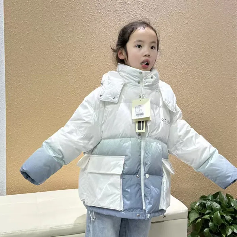 

2024 Winter Children's Down Jacket Thickened Down Jacket for Boys And Girls Gradient Workwear Down Jacket