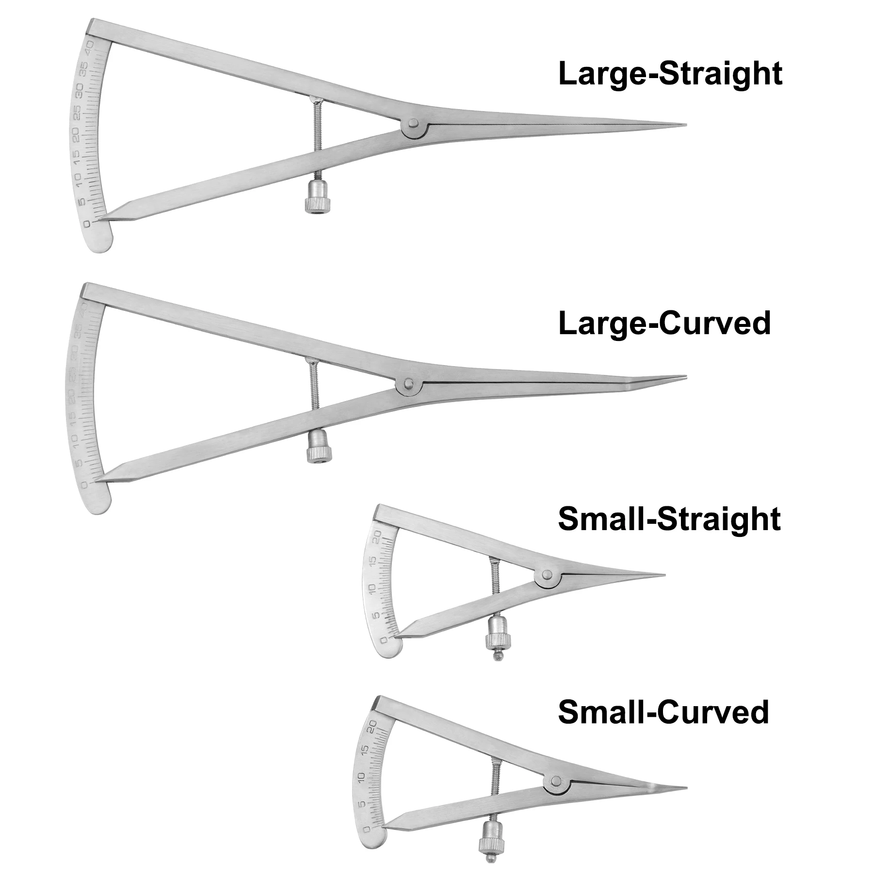 WellCK 1 Pc Dental Implant Bone Caliper Straight/Curved Tip Dental Surgical Wax Bone Crown Gauge Calipers Dentist Medical Ruler