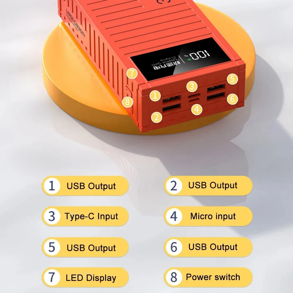 30000/50000mAh Portable Power Bank PD 20W Fast Charging Outdoor Power Station Multifunctional USB Charger For Camping Outdoors