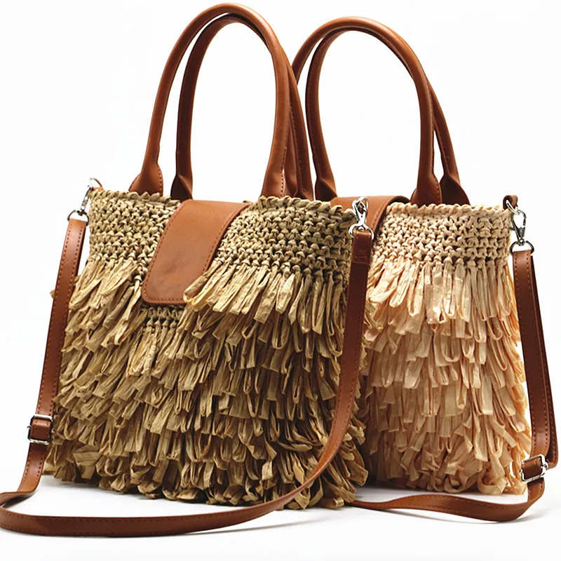 2022 Summer Straw Bag for Women Hand Woven Shoulder Bag Boho Handbag Women Crossbody Bag New Style Purses and Handbags