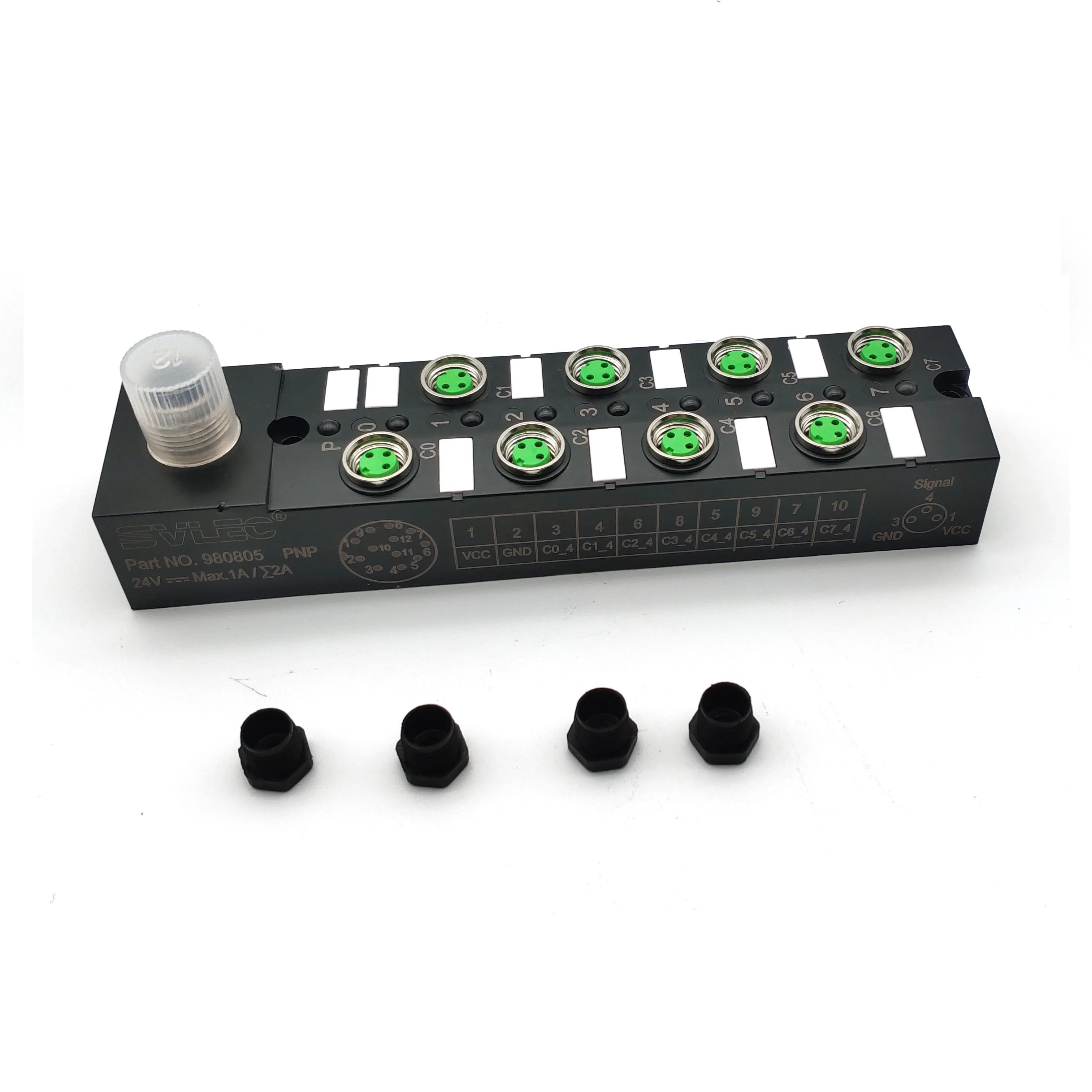 Intelligent Control 8 Pin Fix Screw 8 Ports M8 Termination Junction Box M12 Connector