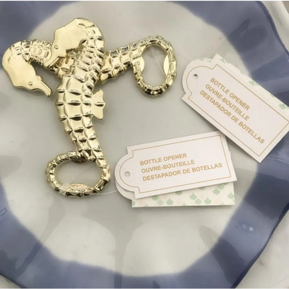 New Creative Golden Seahorse Opener Beer Opener Parties Wedding Gift Abridor Caballito De Mar Dorado