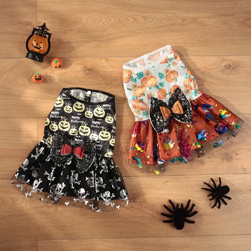 

Pet Clothes Halloween Skirt Pumpkin Skirt Pet Supplies Halloween Party Dog Clothes Dress 강아지 옷 Cats Puppy