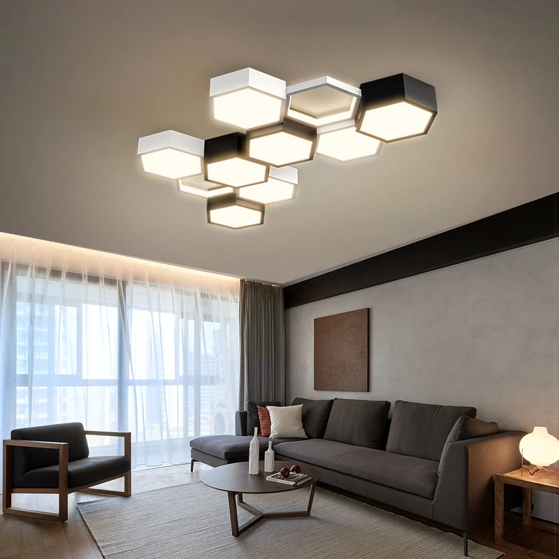 Minimalist living room lamp ceiling lights honeycomb design combination creative art indoor lamps intelligent hall Dinning lamp