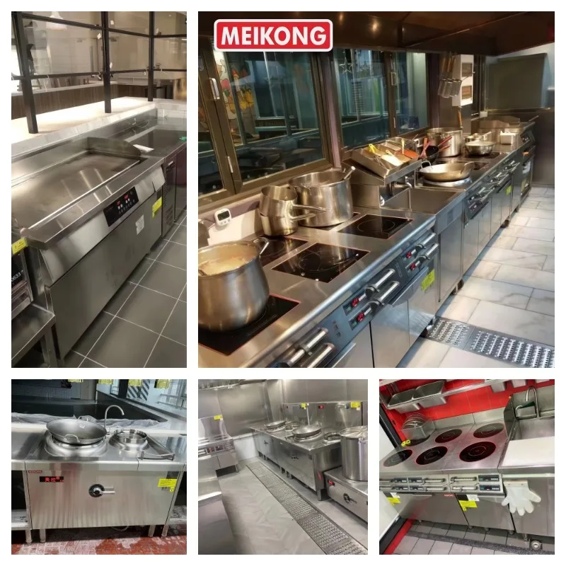 Floor Standing Bain Marie Induction Food Holding Equipment Stainless Steel Wet Heat Warmer GN 9 Pan For Commercial Hotel Buffet