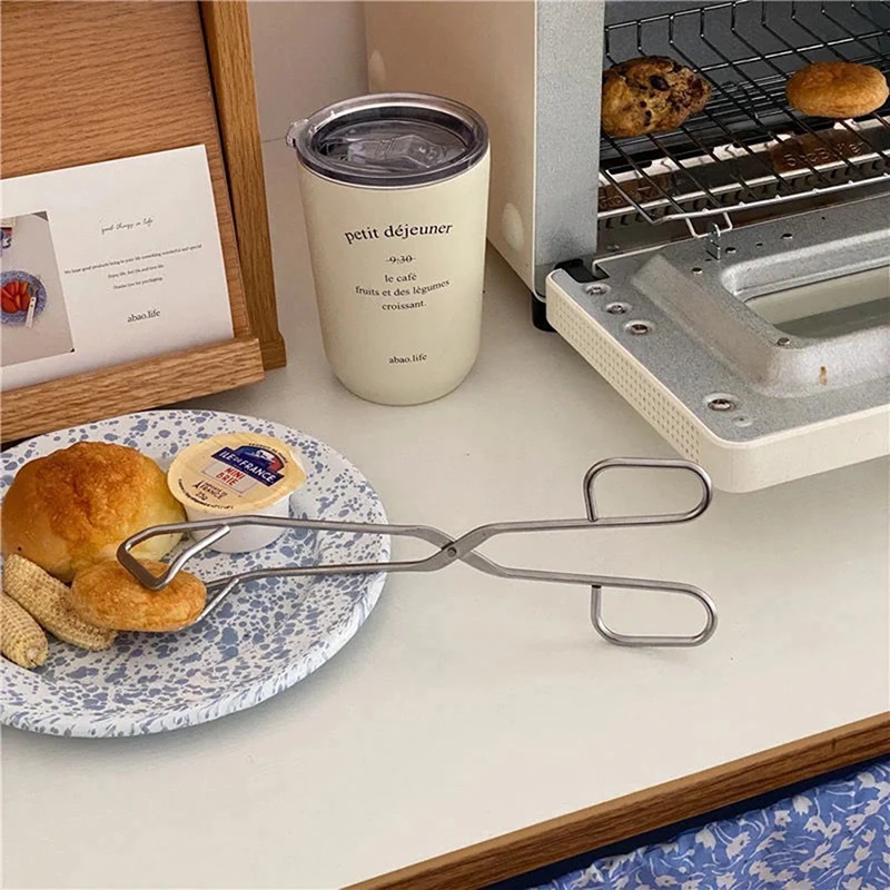 304 Stainless Steel Scissor-Shaped Barbecue Clip Hotel Steak Clip Barbecue Food Clip Bread Clip Kitchen Tool