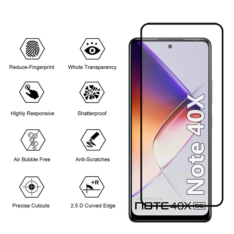 3PCS Tempered Glass For Infinix Note 40X 5G Screen Protector Film Infinix Note40 Glass Protective