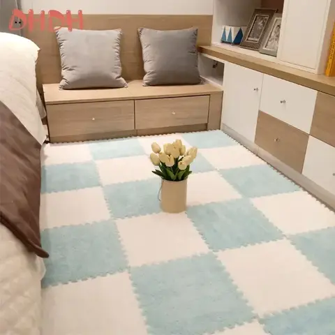 10/20PCS 부드러운 플러시 어린이 매트 아기 놀이 매트 아기 장난감 Eva 거품 퍼즐 카펫 어린이 방에서 따뜻한 Playmat 30*30*1CM 유지