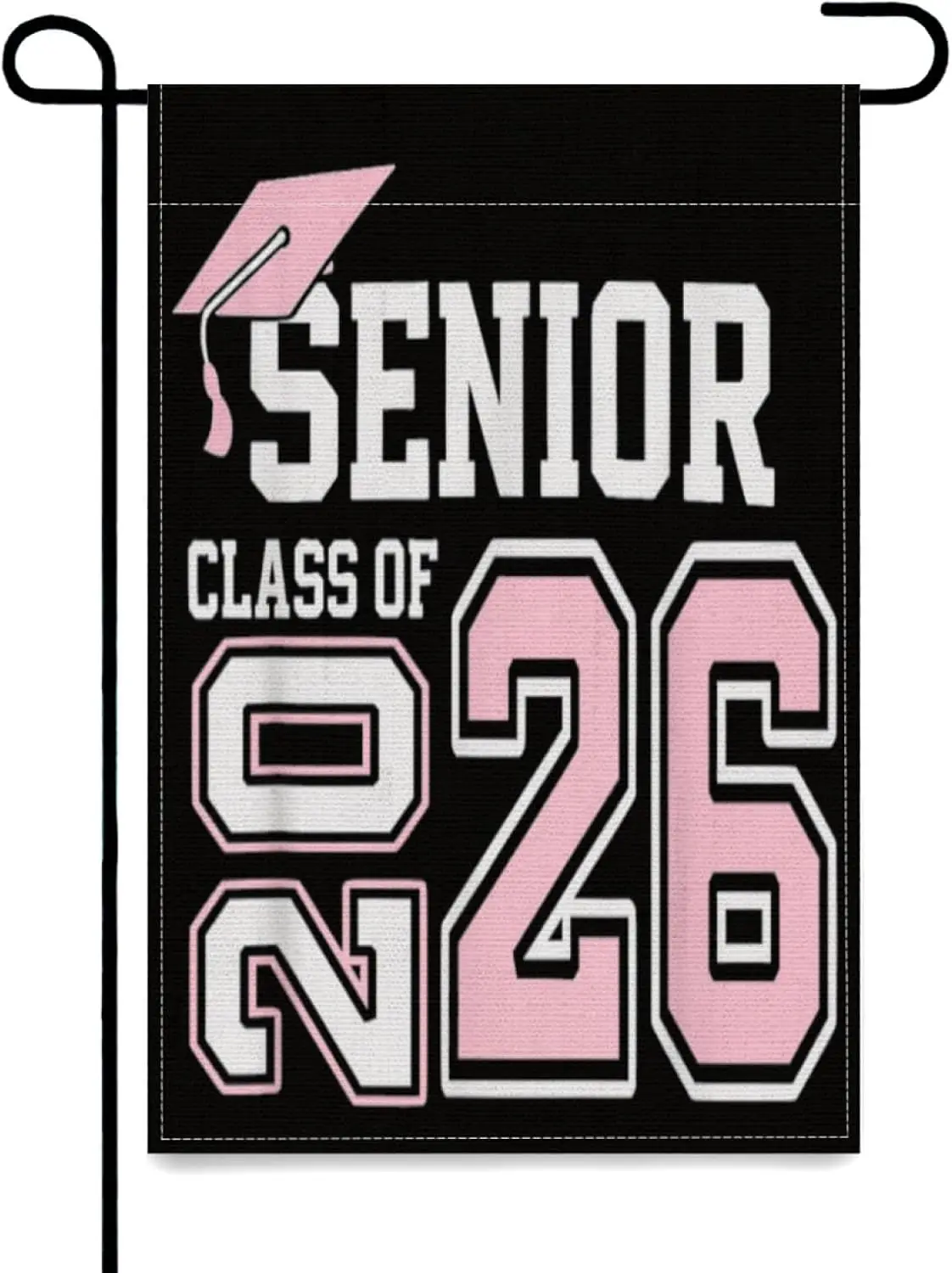 Senior 2026 Graduation Cute Pink Leopard Print Garden Flag,12x18 Inch Modern Geometric Patterns for Contemporary Home and Ga AAS