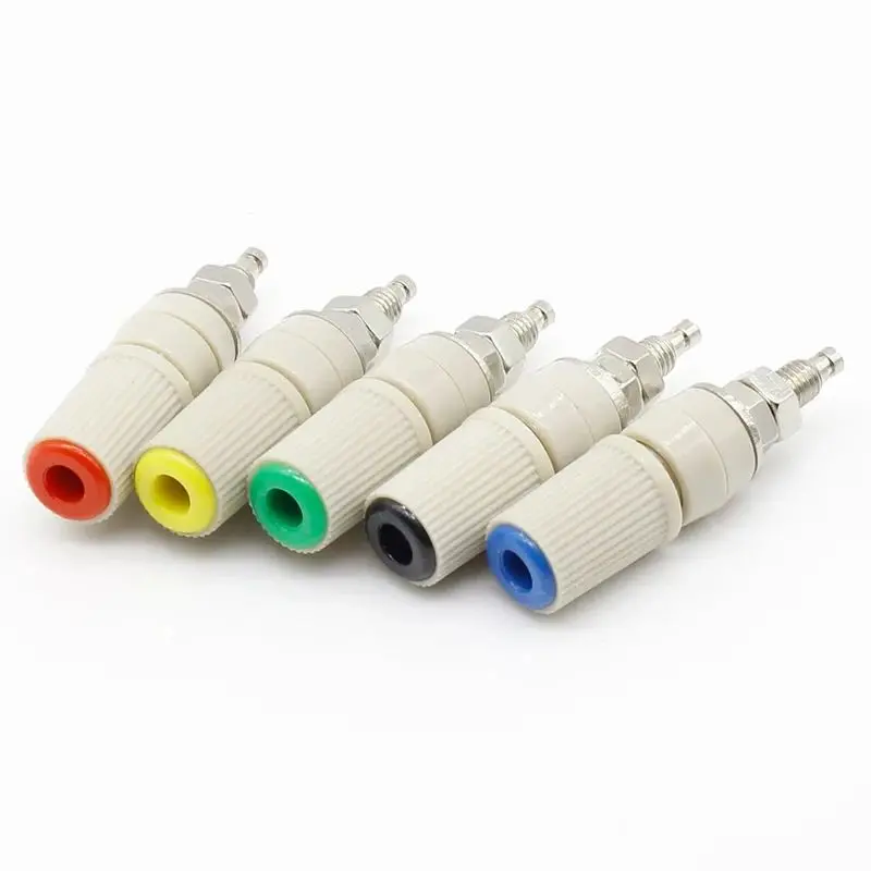1pcs High Current 30A M5 Type 4mm Amplifier Female Banana Jack Socket Test Binding Post Red Blue Green Black Yellow