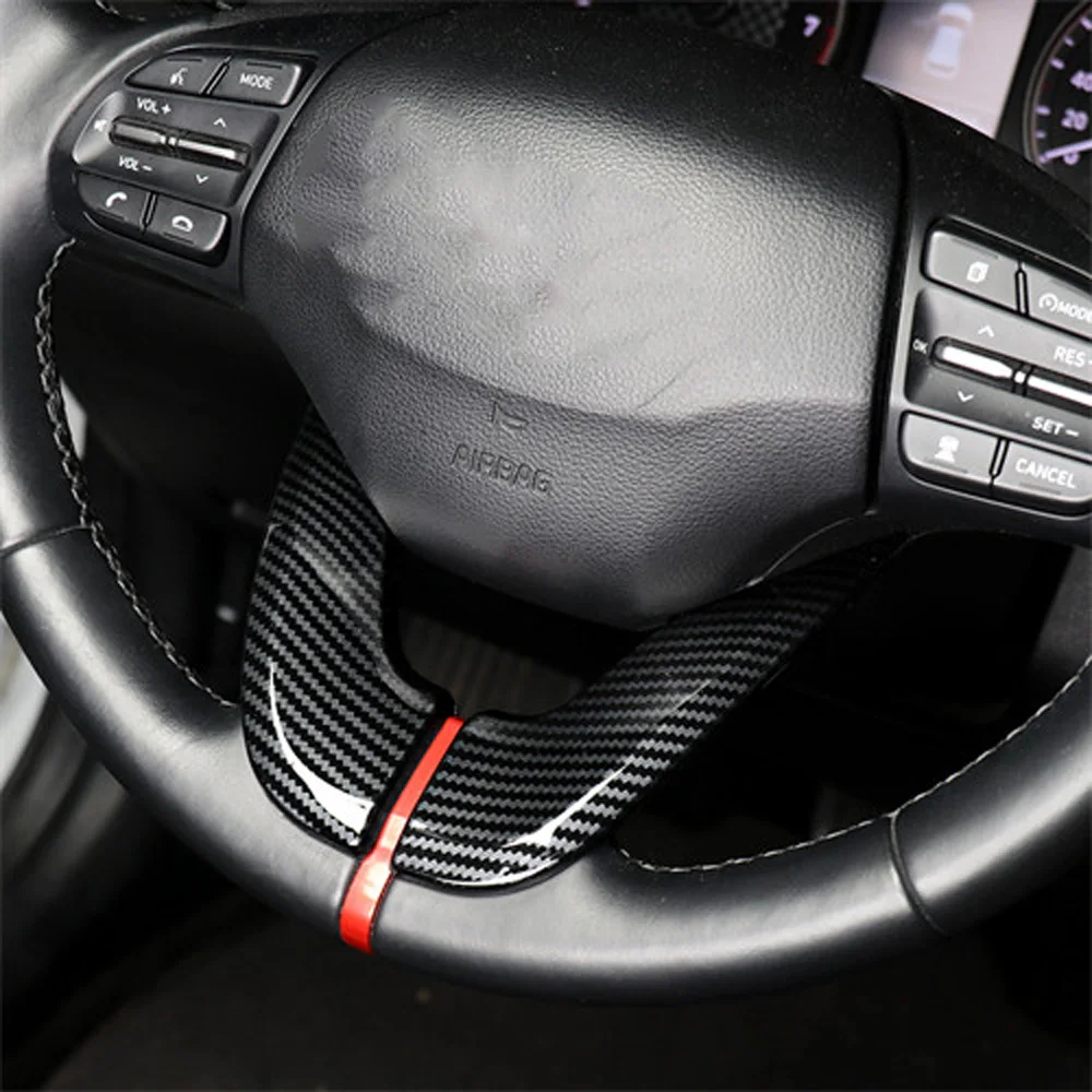 Carbon Fiber ABS Under Steering Wheel Detals Cover For Hyundai Veloster JS 2019-2022 Elantra GT 2018 2020