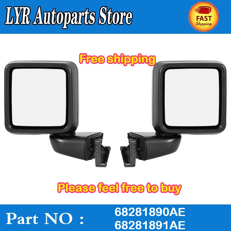 High quality LEFT or RIGHT Brand New Power Heated Door Mirror For Jeep Wrangler 2018-2022  68281890AE 68281891AE car accessories