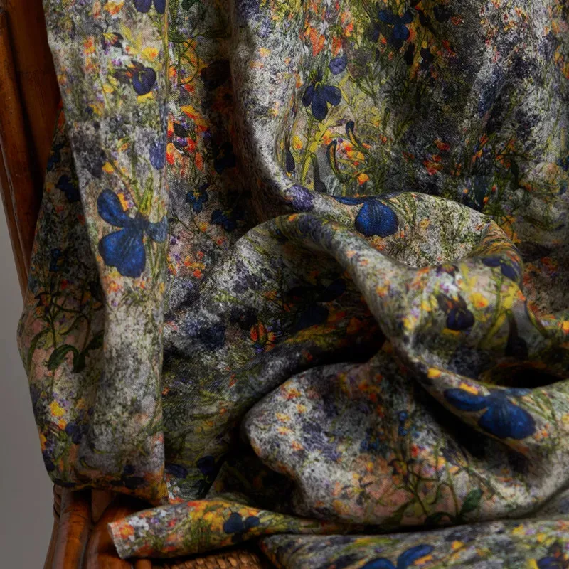 1yard Fashion unique Windcoat,jacket,pants,shirt fabrics for clothing sand-washed linen fabric Rural print sewing - view 2