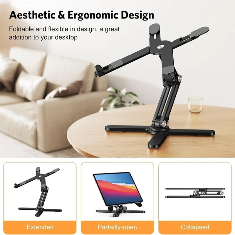 Super Sale Universal 360° Rotating Laptop Stand Adjustable Height Foldable X-Style Laptop Holder Portable Book Tablet Bracket