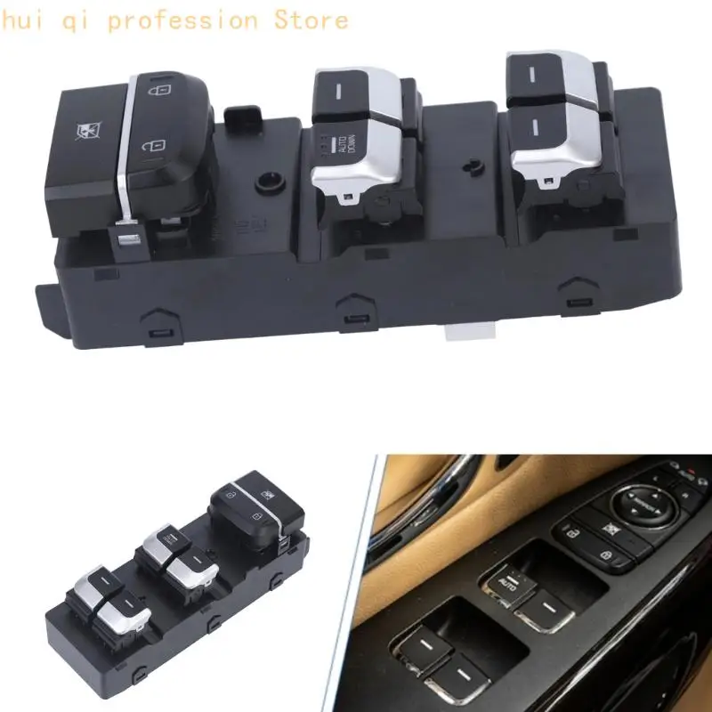 Auto-elektrische Fenster-Knopf-Panel-Baugruppe, Glasheber-Steuerschalter für Reparatur auf der Fahrerseite, schwarz-silbernes – Detail 4