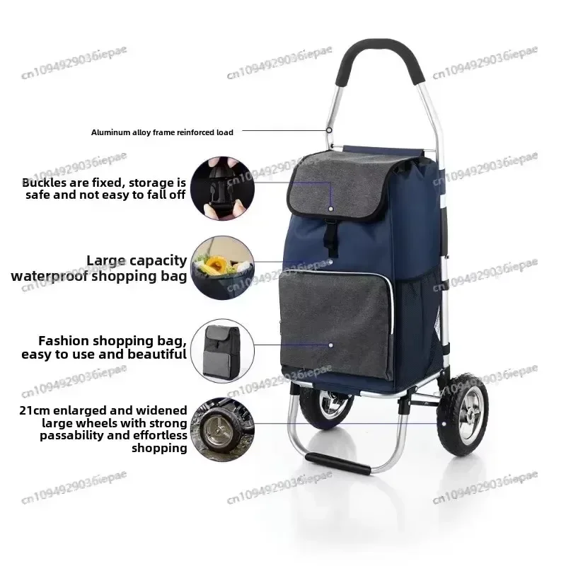 Shopping Cart Shopping Small Cart Household Trolley Folding Portable Small Trailer Climbing Artifact Ultra Light Trolley