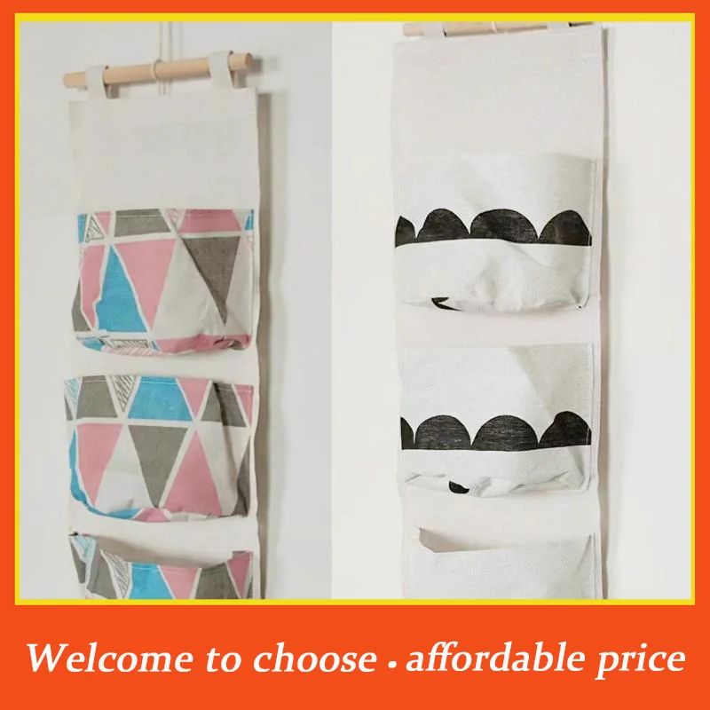 **Multi Pocket Wall Hanging Storage Organizer Fabric Pocket Bag Hanging Phone Storage Pouch For Home Bedroom Bathroom Door'
