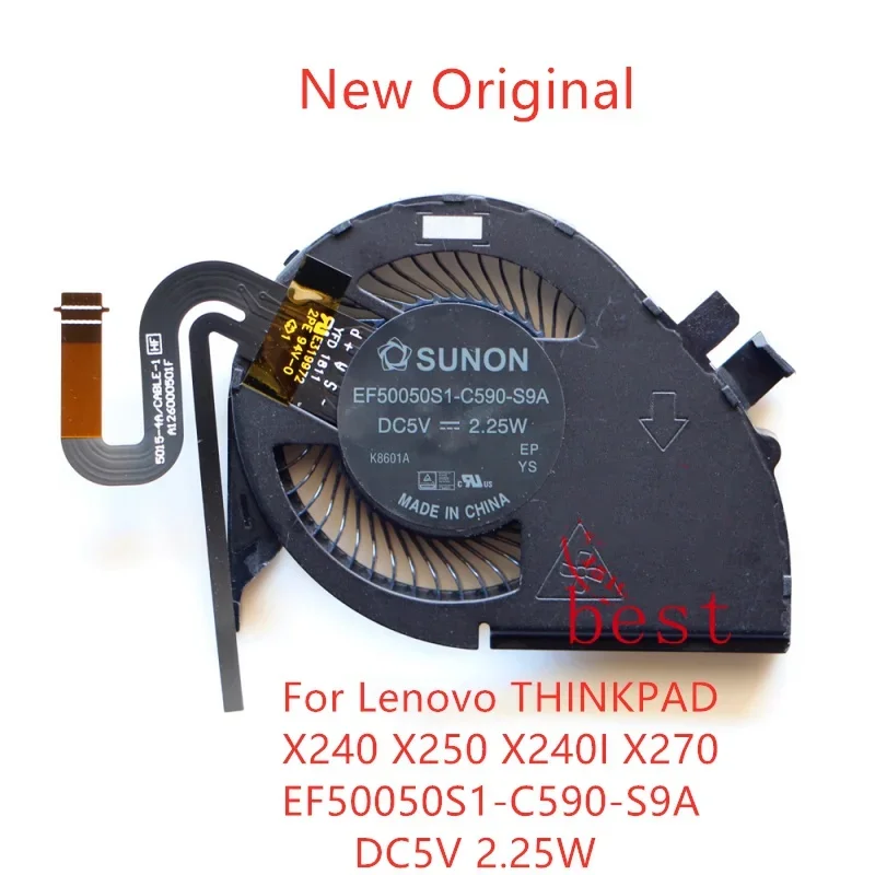 New Original Laptop CPU Cooling Fan For Lenovo THINKPAD X240 X250 X240I X270 EF50050S1-C590-S9A DC5V 2.25W