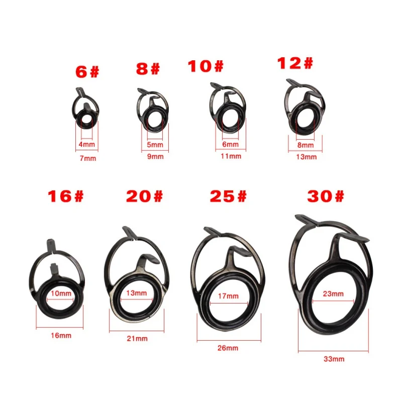 Anillos de ojo para caña pescar – Set 8 acero inoxidable - imagen 5