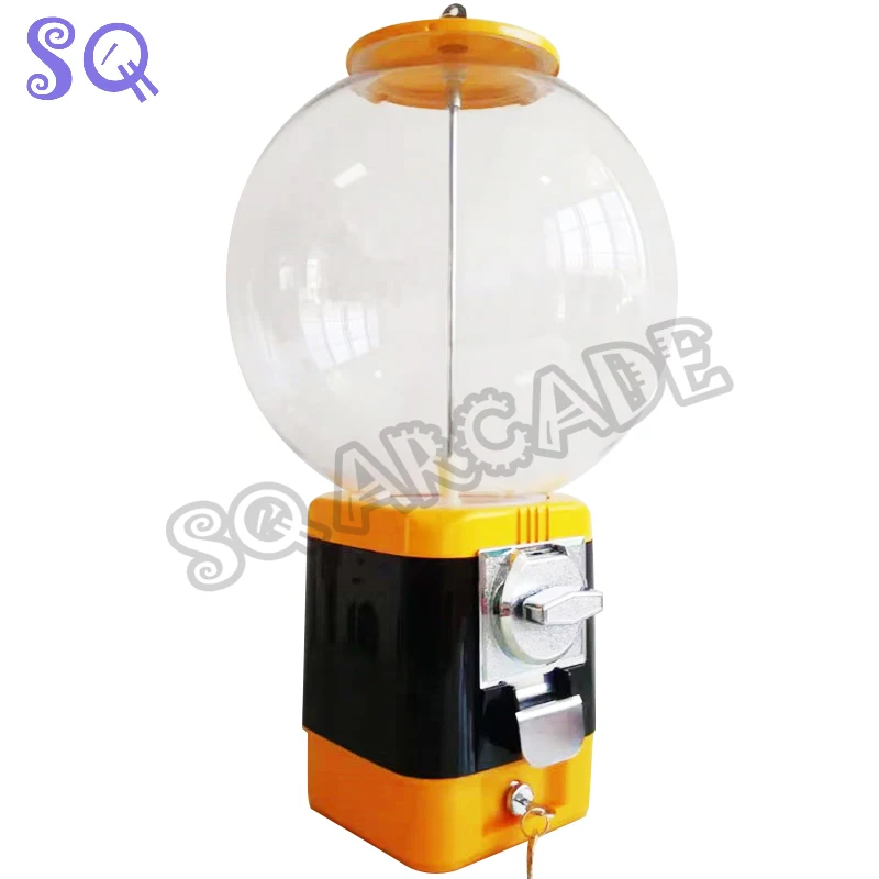 Coin Operated Mini Candy Machine Desktop Tabletop Suger Vendor Big Capsule Upright Chewing Gum Vending Machine Penny-in-the-slot