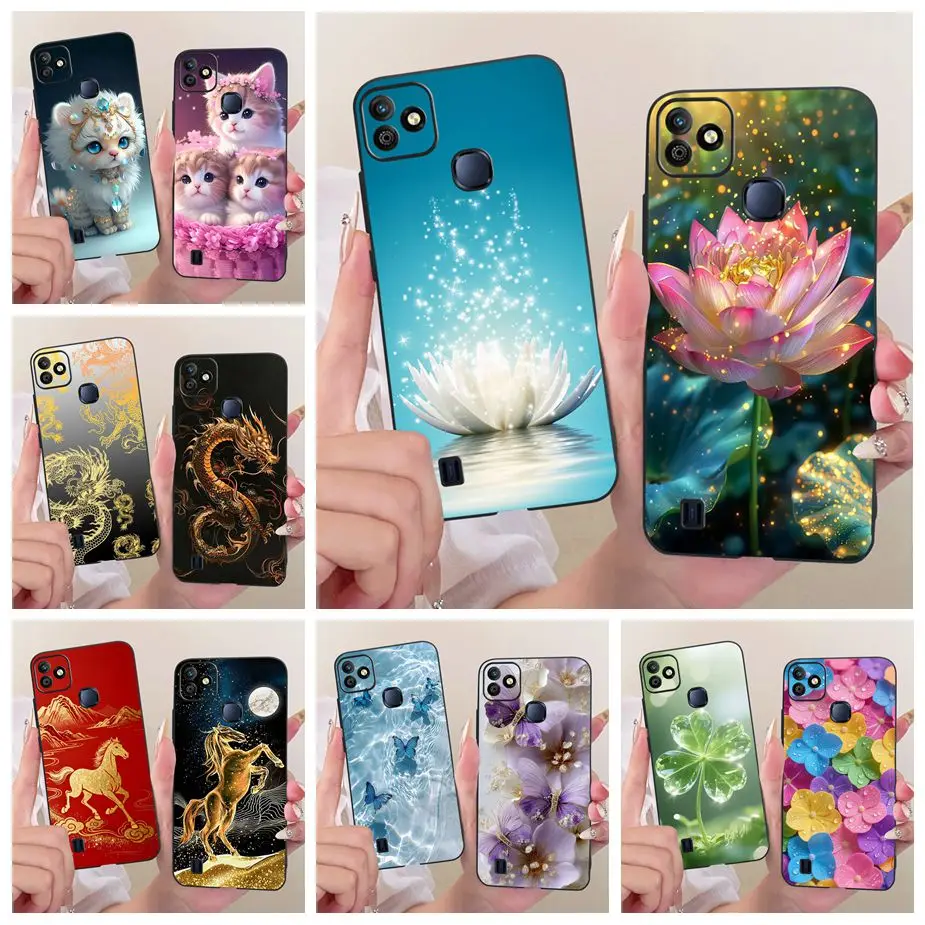 For Infinix Smart HD 2021 Case X612B X612 Luxury Lotus Painted Cover Soft TPU Phone Case For Infinix Smart HD 2021 Fundas Bumper
