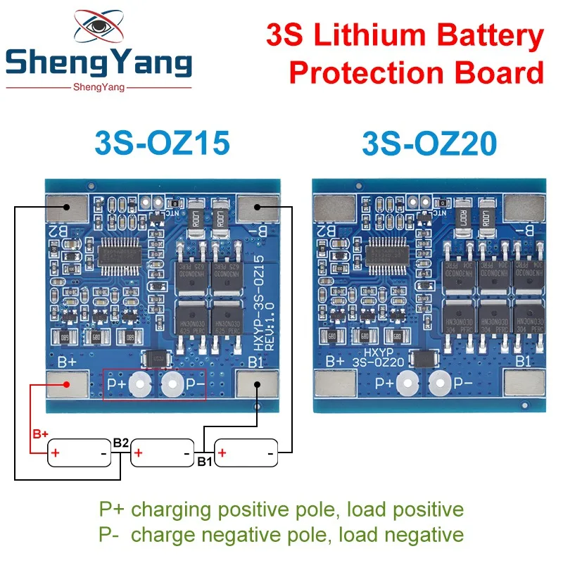 TZT 3S 12V 15A / 20A BMS 18650 Lithium Battery Protection Board 11.1V 12.6V Anti-overcharge With Balance And Temperature Control