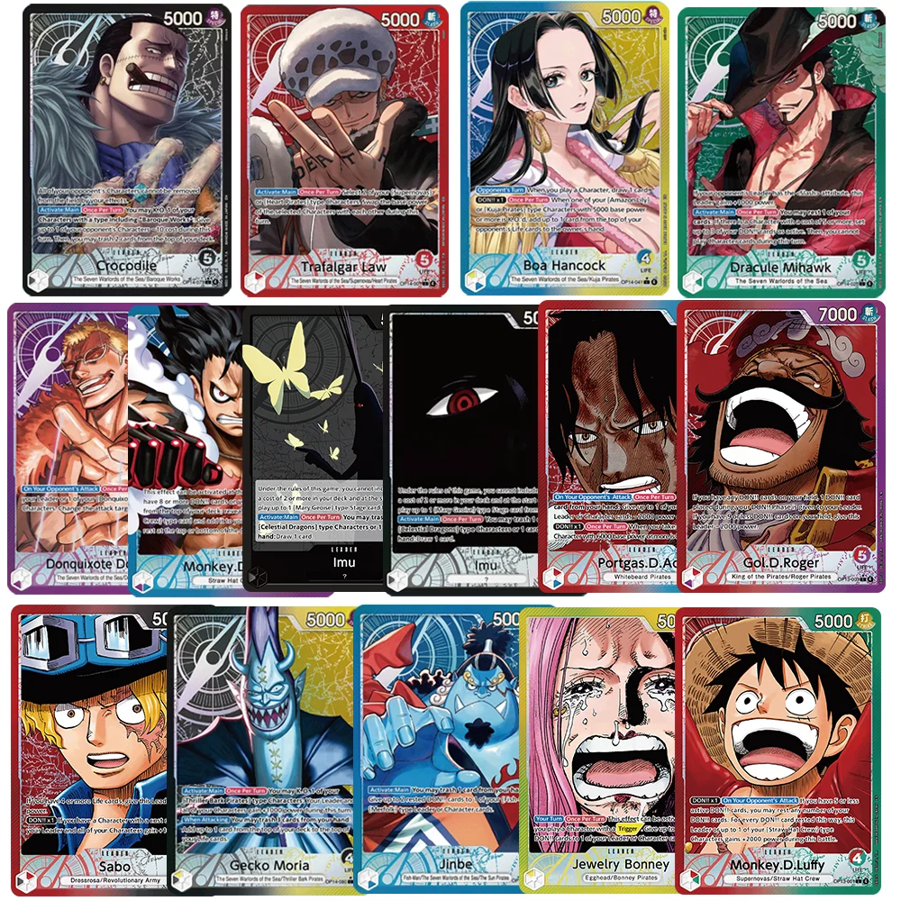 Cartes Proxy Anime OPCG Les Sept Liders de la Mer Azur : Crocodile, Mihawk, Law, Hancock, Jinbe, Roger, Ace, Luffy, Lmu, Sabo
