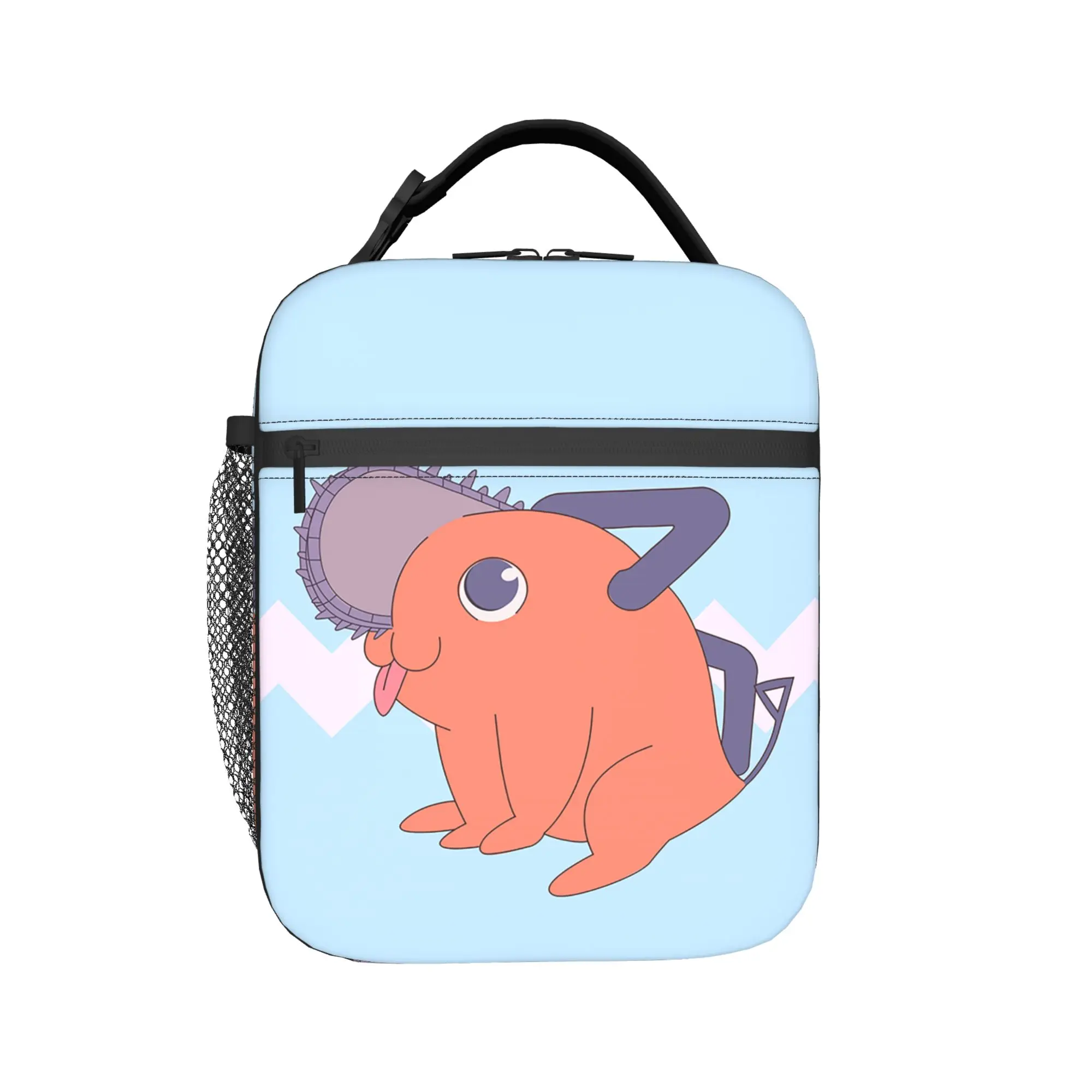 C-Chainsaws Man Anime Insulated Lunch Bag High Capacity Cute Pochita Meal Container Thermal Bag Tote Lunch Box Food Handbags