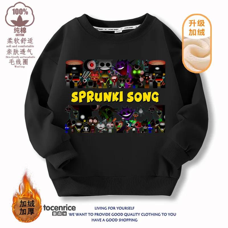 Sprunki Hoodie für Kinder Incredibox Hoodie Warme Sweatshirts Kinder Winter Weiche Kleidung Cartoon Reine Baumwolle Dicker Hoodie