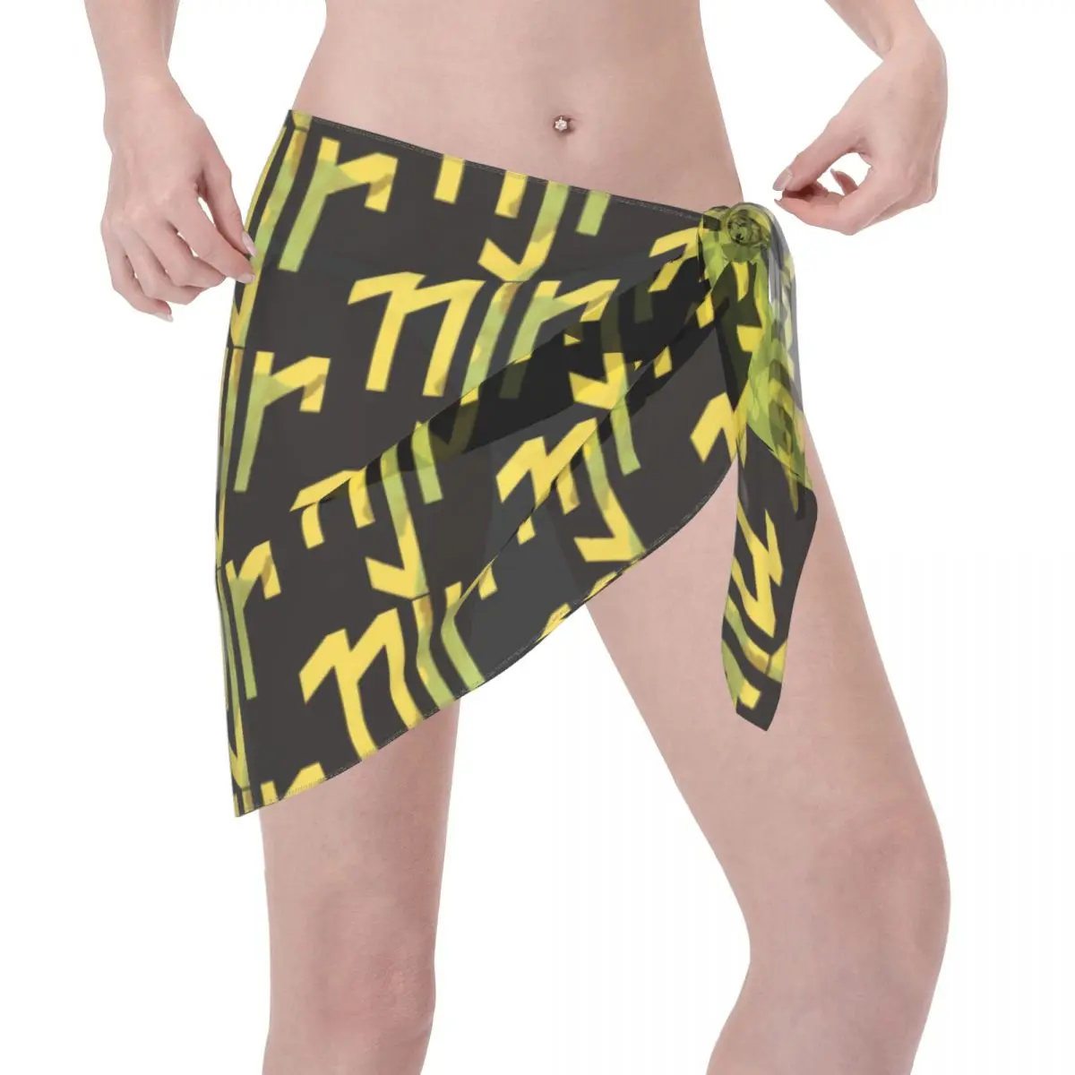 Personalizado neymar praia bikini cobrir envoltório transparente praia bikini cobrir saia curta chiffon cachecol cobrir ups para mulher