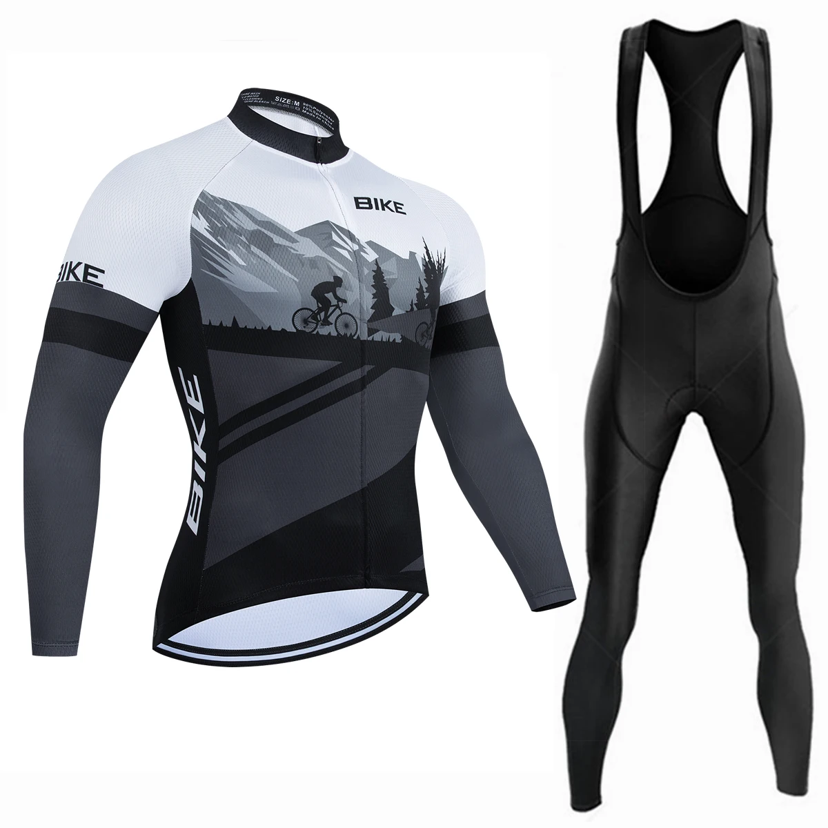 Blaues Radsport-Trikot-Set für Herren, Fahrrad-Oberteile, Frühling, Langarm-Bekleidung, Ciclismo, MTB-Fahrradbekleidung, Sommer-Outdoor-Radsport-Set – Detail 2