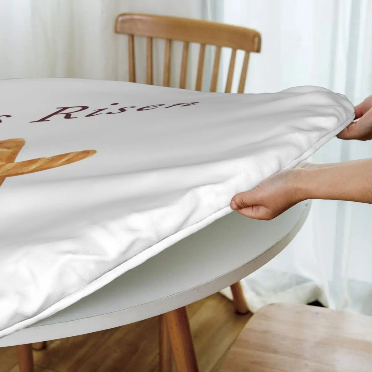 He Is Risen Shirley's Bread Apron (Community) Waterproof Round Tablecloth Oilproof Table Cloth Kitchen Events Dining Table Cover