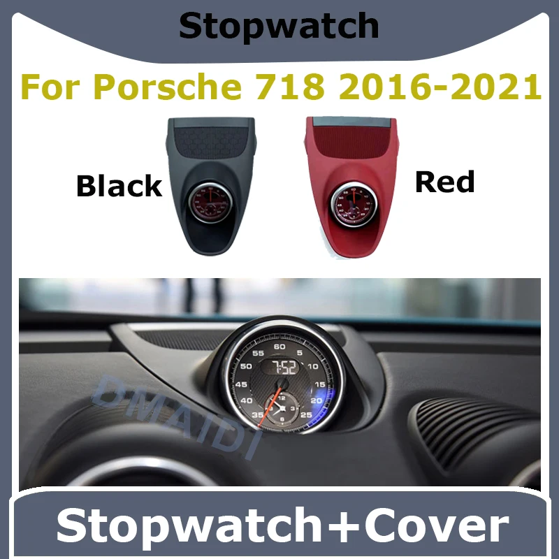 

Car Stopwatch For Porsche 718 2016 - 2021 Interior Center Dashboard Clock Compass Time Electronic Meter Clock