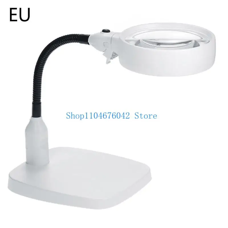 652F LED Lamp Hands Glass with Light & Stand for Reading Hobbies Artist Craft