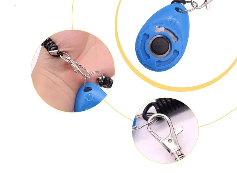 Haustier-Trainingsklicker mit Handschlaufe, Einstellbares Ton-Trainingsgerät für Hunde, Katzen, Vögel, Pferde, Tragbares Schlüsselanhänger-Design – Detail 5