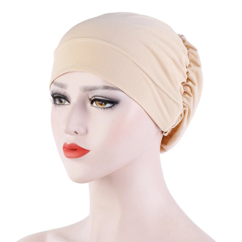 New Large Satin Bonnet Silk Night Sleeping Cap Long Satin Bonnet With Head Tie Band Bonnet Edge Wrap For Women Curly Braid Hair