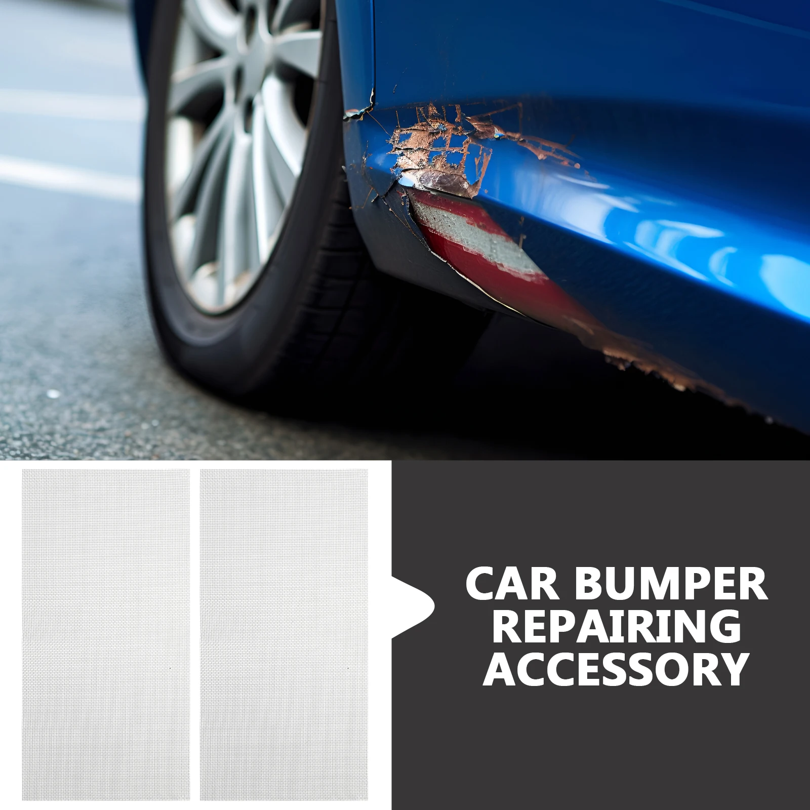 2Pcs Car Bumper Repair Mesh Stainless Steel Reinforcing Screen for Welding Cracks and Holes DIY Repair Kit Window Vent Mesh