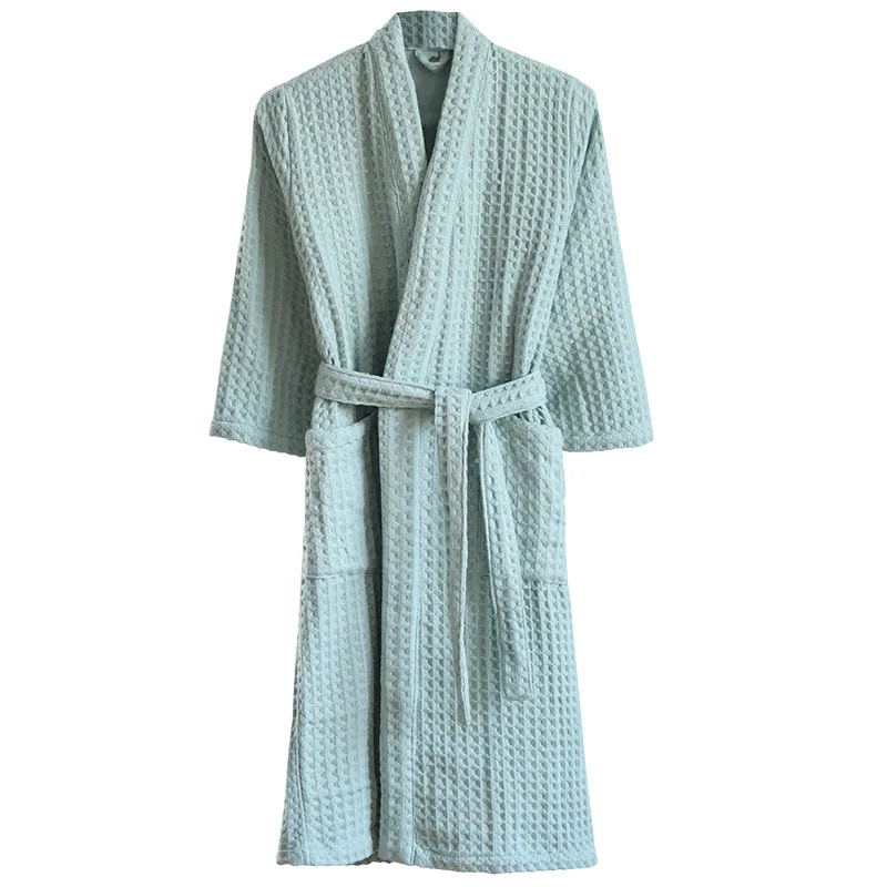 Kids Winter New 100% Cotton Kimono Double-deck Waffle Bathrobe Warm Bath Robe Boy Thick Nightwear Girl Water Uptake Sleepwear