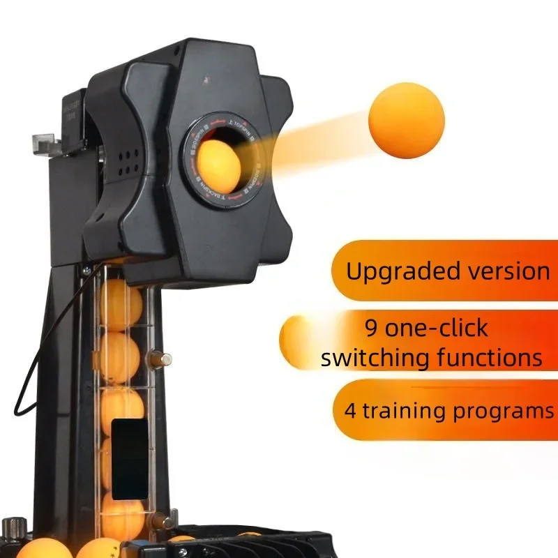 آلة خدمة أوتوماتيكية لتنس الطاولة برأس مزدوج آلة كرة تنس الطاولة سهلة التجميع متعددة الوظائف متعددة الدوران #2