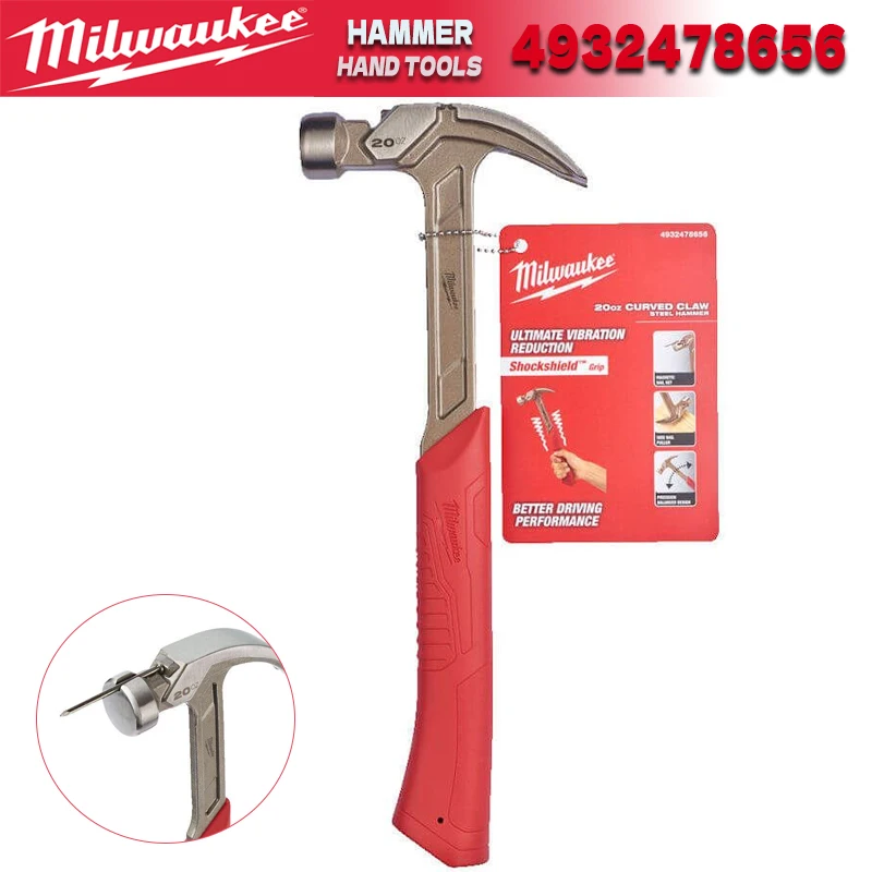 

Молоток-гвоздодер Milwaukee 4932478656/48-22-9080, 20 унций, стальной, изогнутый, для работы с деревом, ручной инструмент Milwaukee