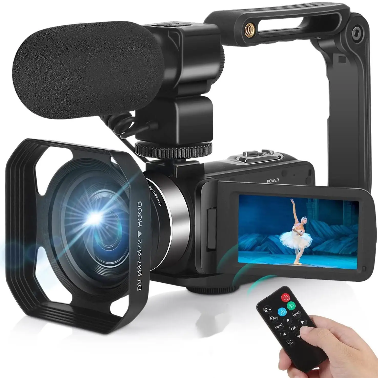 4K Ultra HD Video Camera 48MP 18X Digital Zoom Camera Built-in Fill Light Touch Screen Live Streaming For Youtube Vlog Recorder