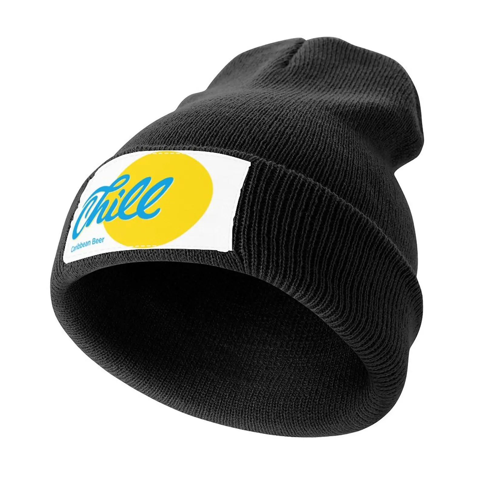 Chill Logo (Check Version 2) Knitted Cap Military Cap Man funny hat Man Women's